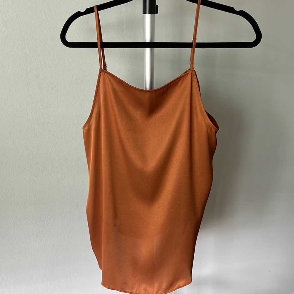 Ann Taylor Terracotta Satin Camisole Top Size L